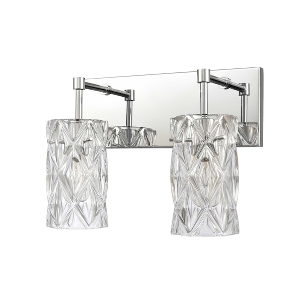 Forma De Crystal 14'' Wide 2-Light Vanity Light - Polished Chrome